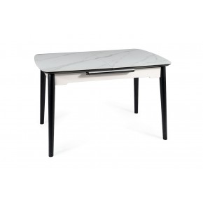 Стол обеденный SIGNAL APOLLO белый мат/черный 120-160/80